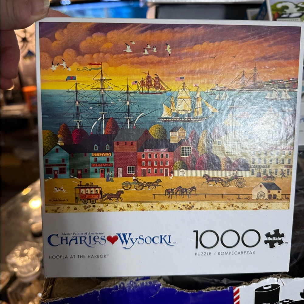 Buffalo David Bitton Vibrant Harbor Scene Puzzle